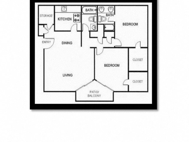 2 Bedroom 2 Bathroom Floor Plan